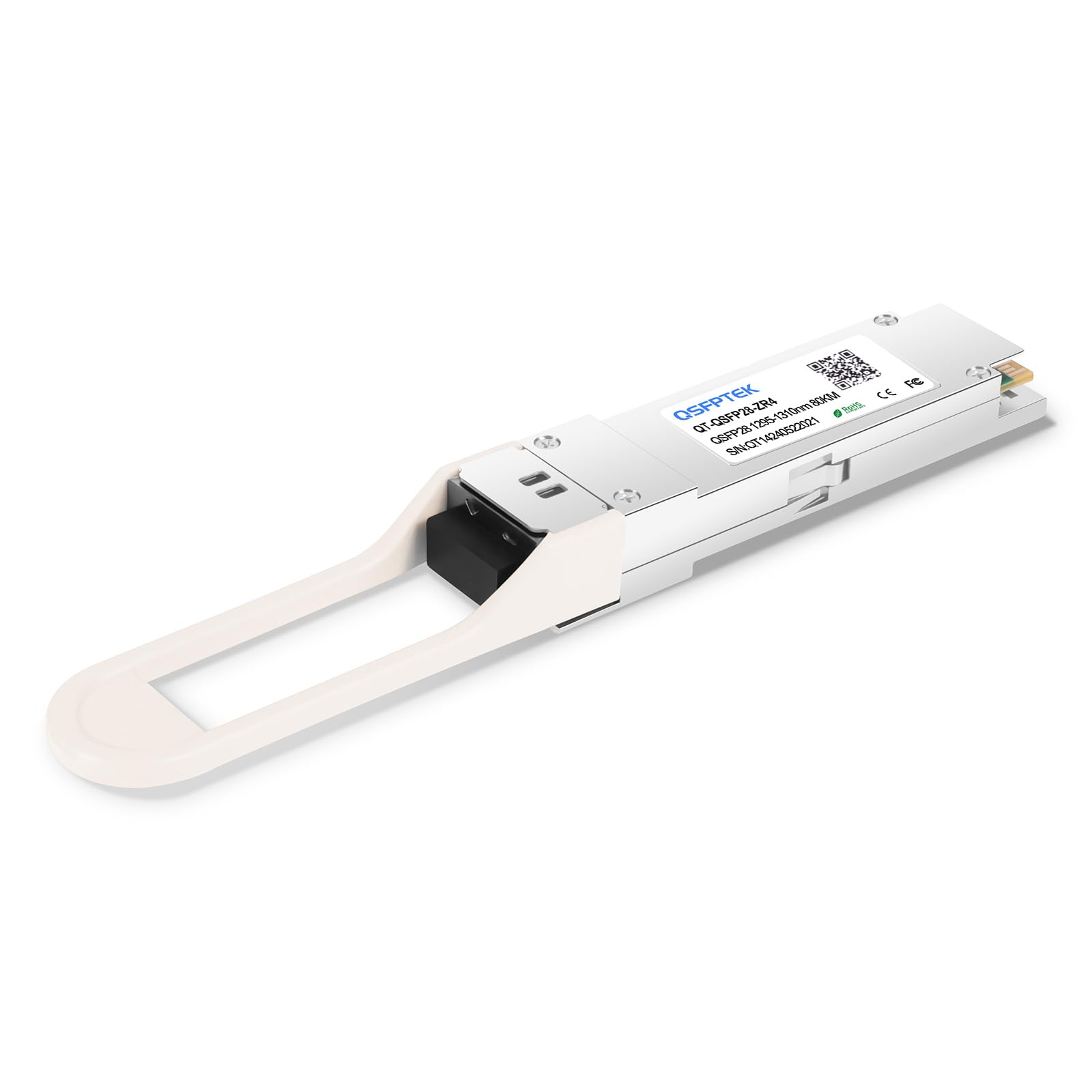 QSFPTEK 100GBASE-ZR4 QSFP28 Module, 100gbe Computer Networking Transceiver, 100Gigabit Mini GBIC Optical Quad Small Form-Factor Pluggable LC, 1310nm 80 km, SMF Compatible for Cisco QSFP-100G-ZR4-S