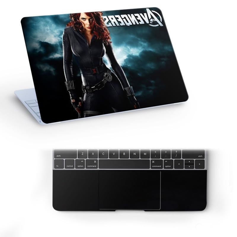 Black Widow Full Vinyl Laptop Skin/Sticker/Cover for 14 Inches Laptops Laminated-Removable-HD Quality Compatible for Hp-Dell-Sony-Lenovo-Asus etc.(13.8x9.6 Inches)