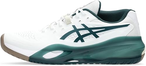 ASICS Men's Gel-Resolution X Tennis Shoes, 8.5, White/Saxon Green