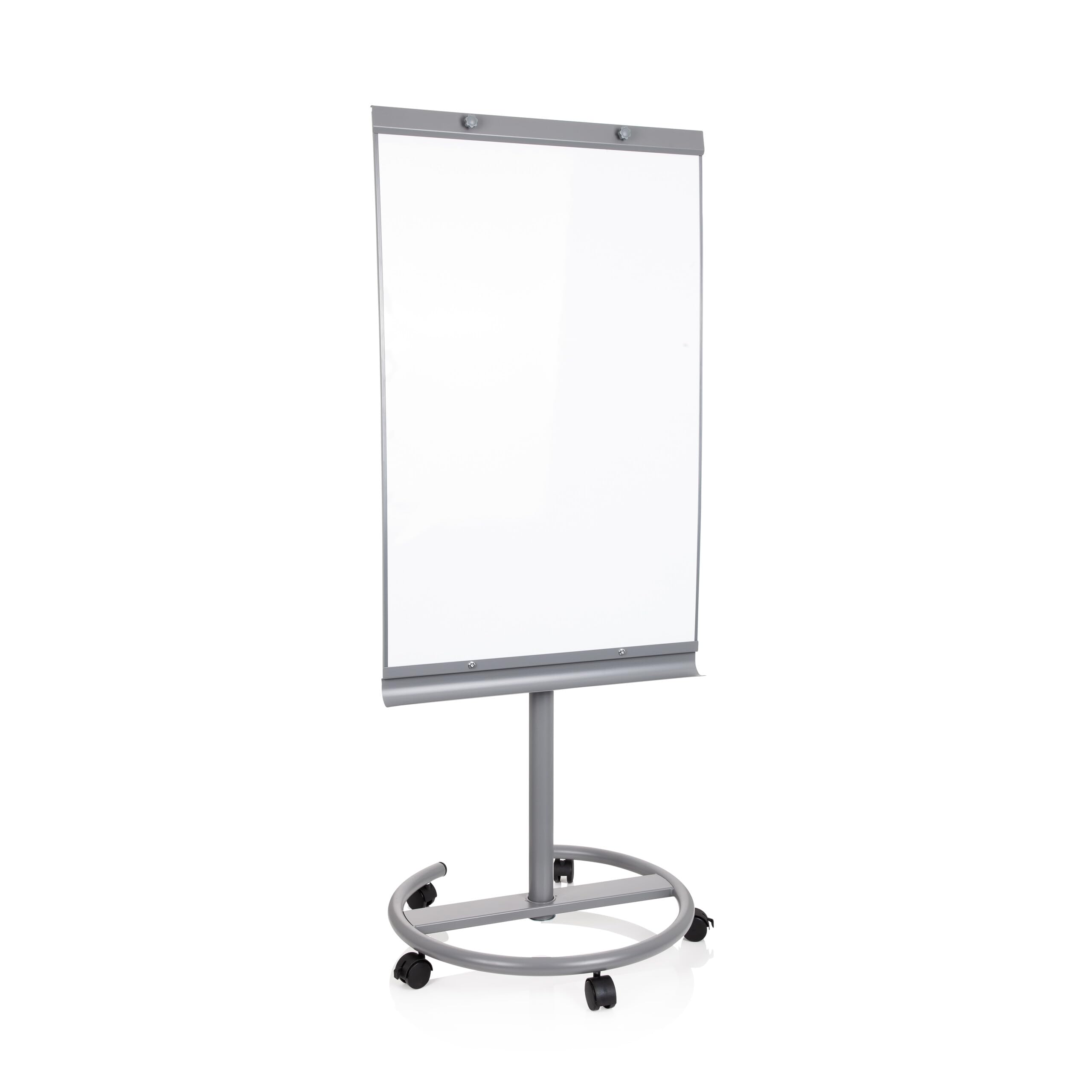 hjh OFFICE 830023 Pizarra magnética con caballete móvil y rotafolios con ruedas MULTIBOARD 93,5 x 63 cm, con soporte, altura regulable e inclinable