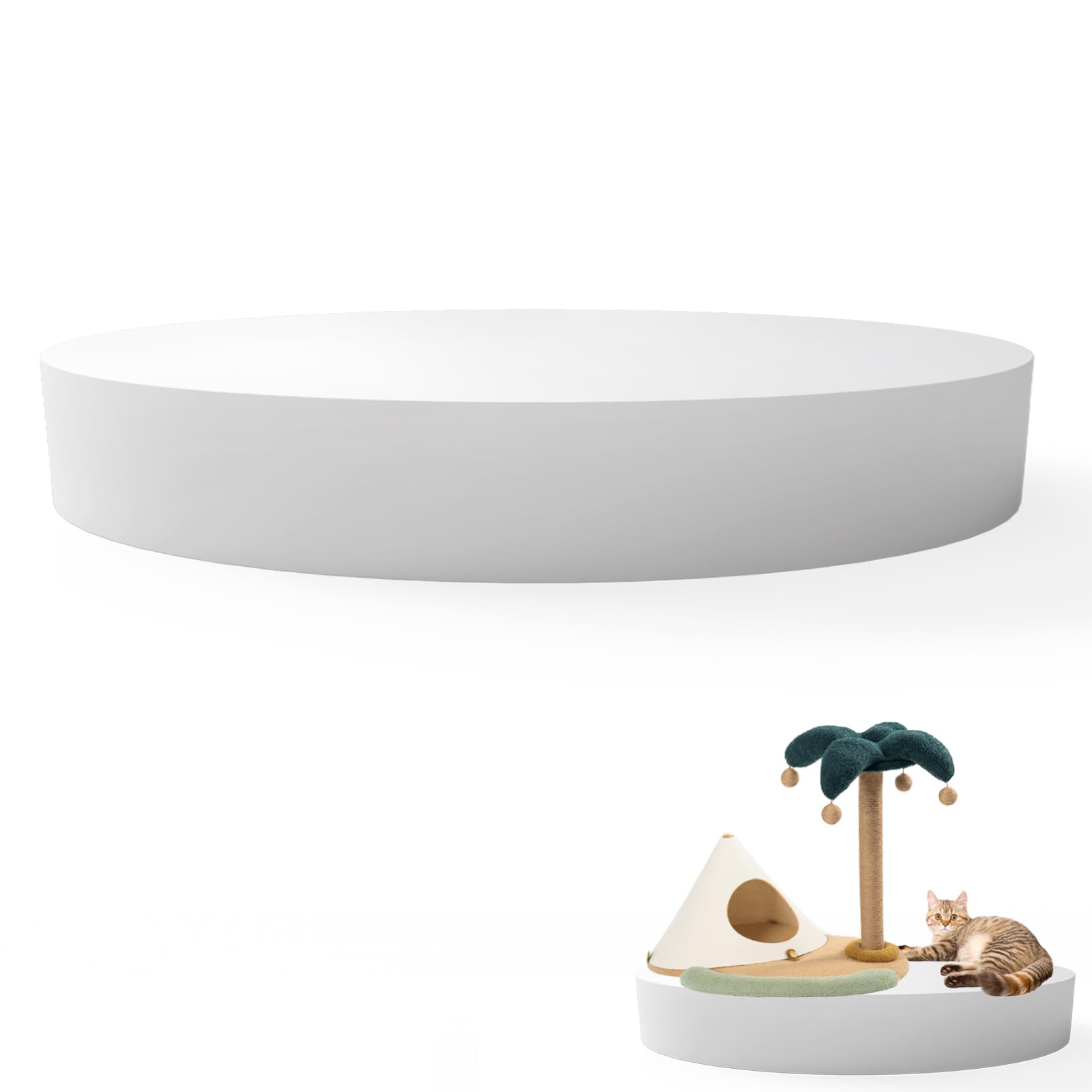 Photo 1 of Jueraori Round Display Pedestal Stands, Party Event Decor Cylinder Plinth Stand, Wedding Decoration Display Platform Base Stand For Home Boutiques Jewelry Display (White, 31.5x3.9in)