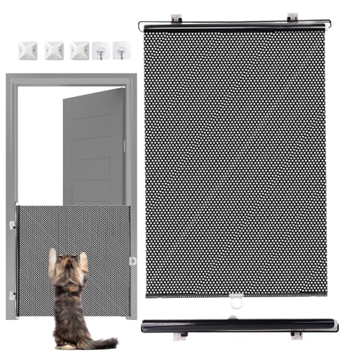 Rejilla de protección para mascotas expandible – 40 x 125 cm barrera de malla grande para gatos y perros, divisor ajustable para interiores, marco de PVC flexible, red extensible para mascotas, para