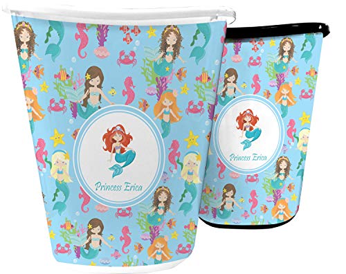 Rnk Shops Mermaids Waste Basket - Single Sided (White) (Personalized) #TOP1