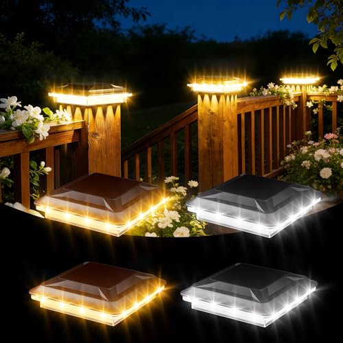 Luces solares para poste en terrazas y vallas de madera con protección IP44