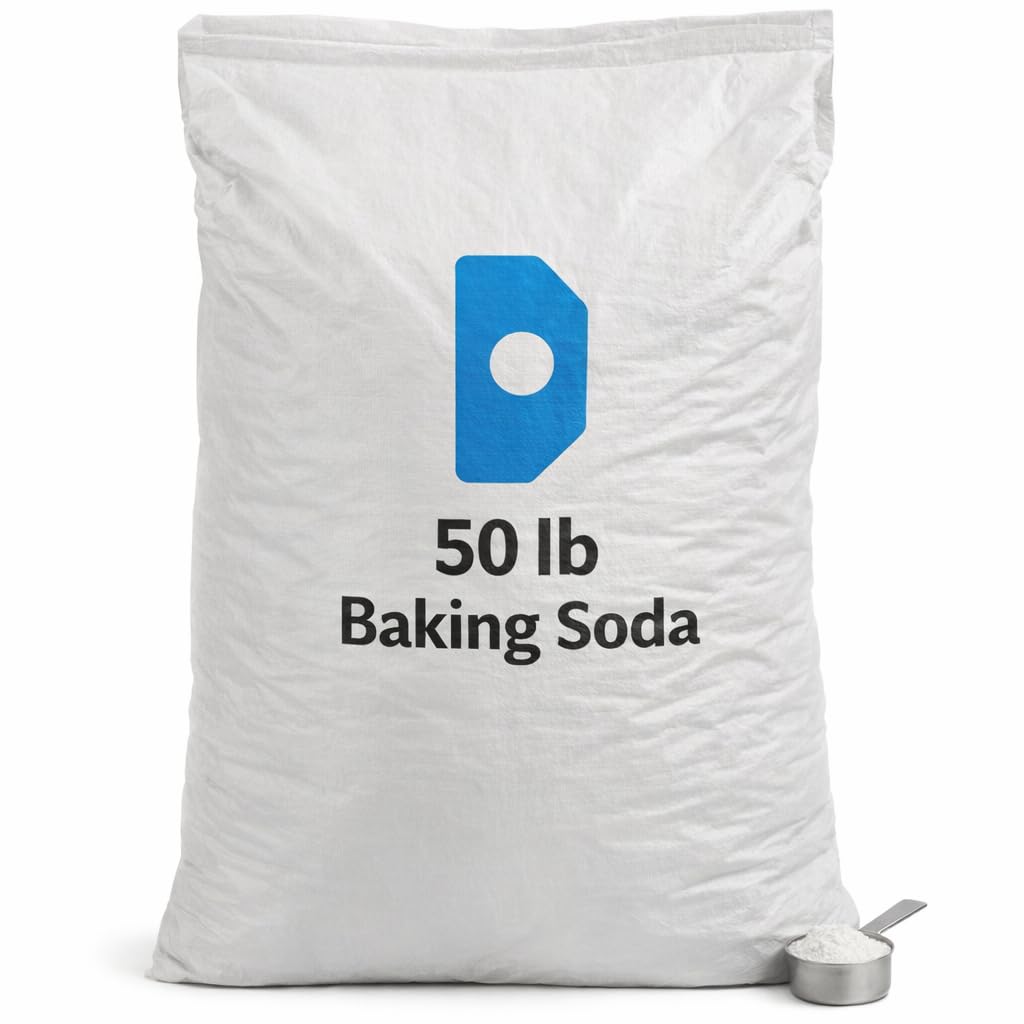 Baking Soda – 50 lb Bulk Bag, Food Grade Sodium Bicarbonate for Baking, Cleaning & Commercial Use