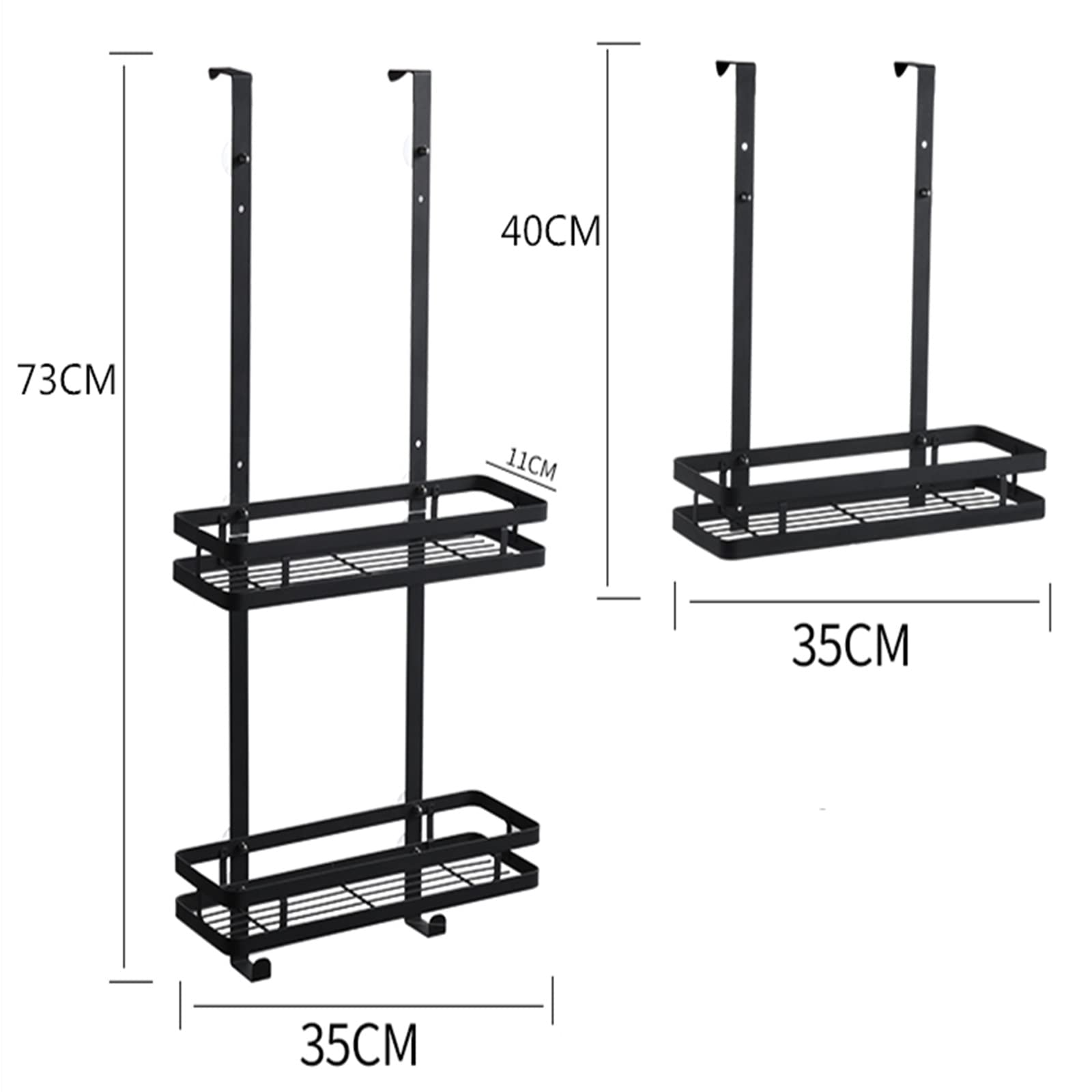 Estantería de Ducha para Colgar Bandeja for Colgar la Pared Bande (Color : Schwarz, Size : B)