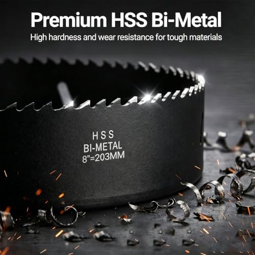 Image of Hole Saw 8-inch Metal Hole Saw Kit Set Bi-Metal Hole Cutter Drill Bit