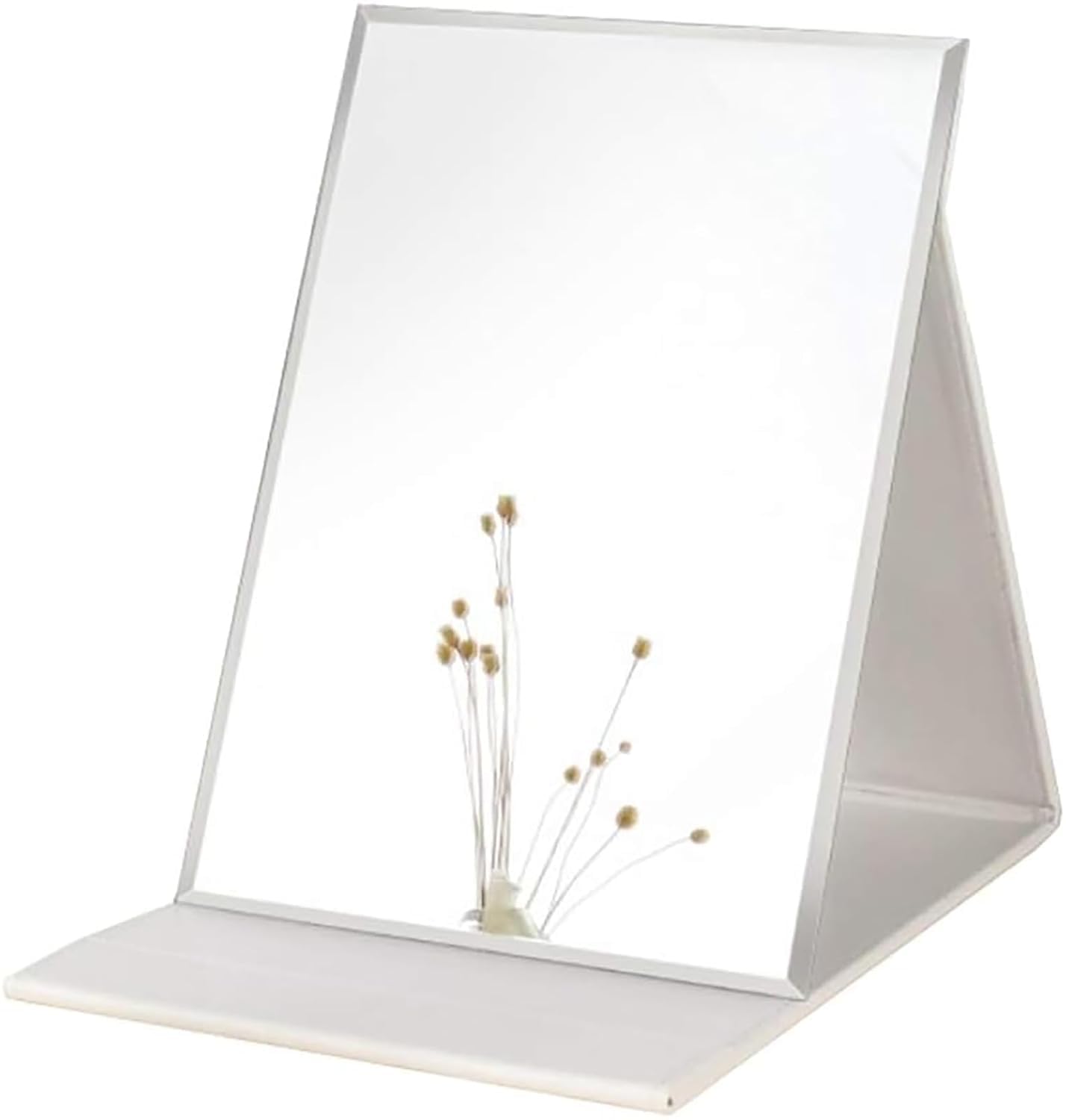 Folding Travel Mirror, PU Portable Adjustable Rectangular Ultrathin Mackup Mirror, for Travel, Camping, Home, 17Lx12W Cm, Black (1, White-1)-image-35