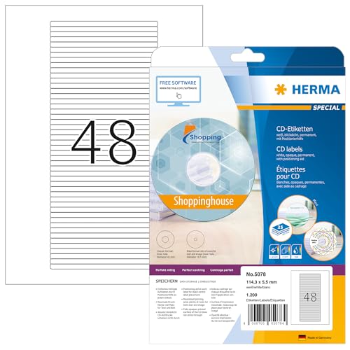 Étiquettes CD-Box Herma 5078 pour identifier les tranches de boîtiers