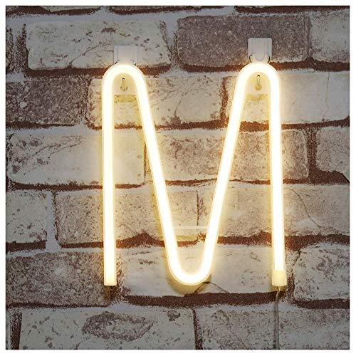 Image of ENUOLI LED Letter Neon Lights Light up Words Sign Alphabet Neon Sign (M) | Art Decorative Lights Wall Decor Marquee Words Neon Lights for Wedding Birthday Party Christmas Home Bar Club Baby Room Decor