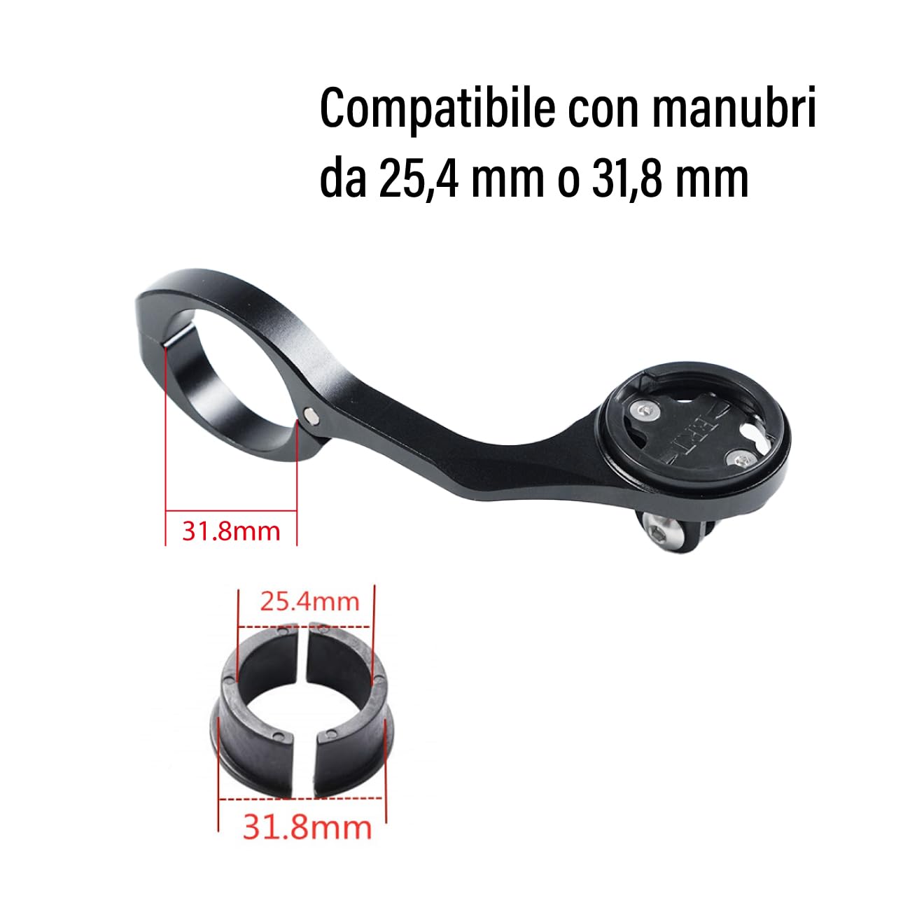 Supporto Manubrio In Metallo Per Garmin Edge E Bryton Rider – Per Manubri 31.8 Mm