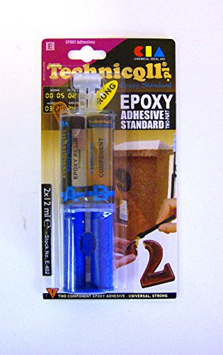 Technicqll Standard Amber Epoxy Adhesive Glue for Stone Metal Rubber Wood Marble Electronic Parts 2X12Ml