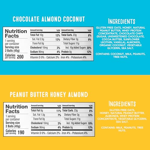 Image of simplyFUEL Whole-Food Protein Balls Variety Pack (Ultimate) - 8 g High-Protein, Gluten-Free, Healthy Snack for Adults & Kids (1.6 oz - Pack of 10)