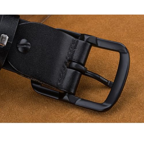 Vintage Cowhide Leather Belt, Metal Pin Buckle, Extra Large, Adjustable Length, 38mm Width, Gift for Men4