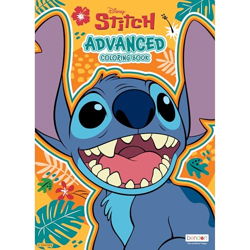 Bendon Disney Stitch Advanced Coloring Book for Kids Teens & Adults Thick White Pages for Mixed Media Detailed Designs for Relaxation & Stress Relief
