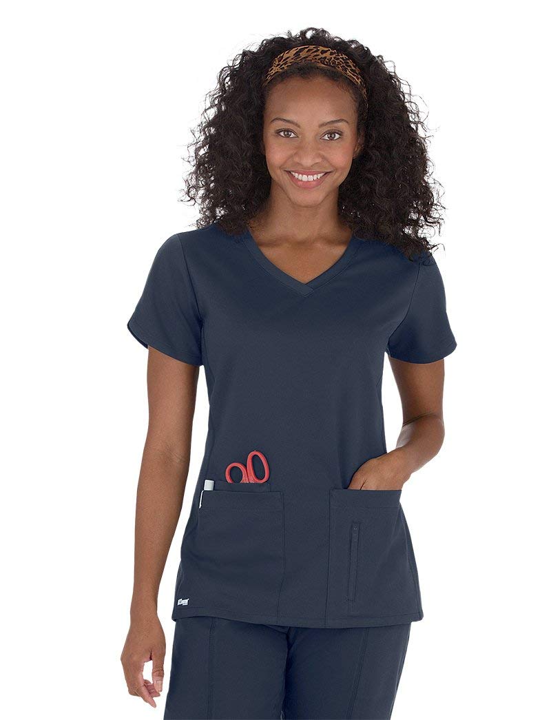 BarcoGrey's Anatomy Scrubs - Cora Scrub Top for Women, Crossover V-Neck, Fitted Back Super-Soft Women's Scrub Top