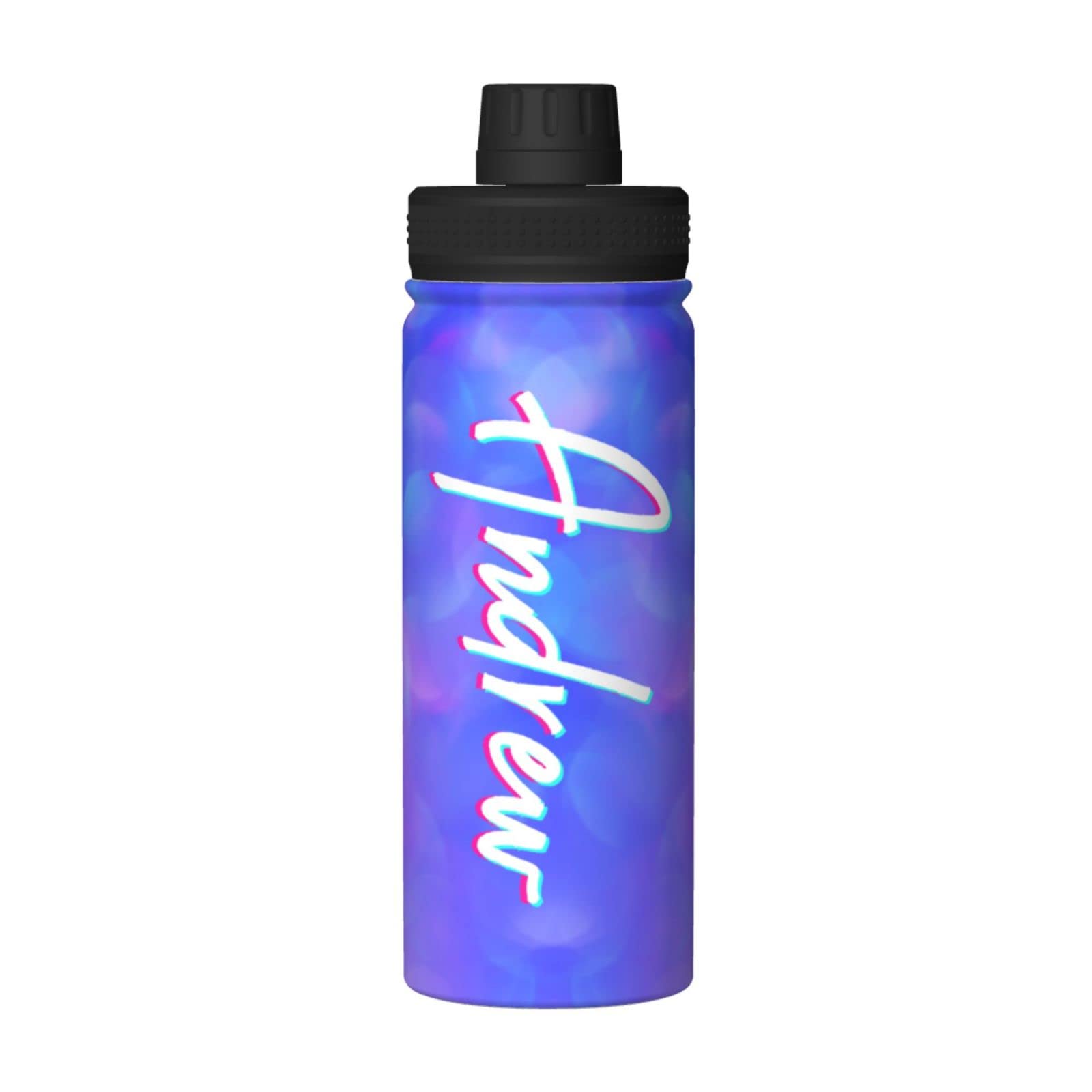 Naispanda Personalized Water Bottle with Name Text- 511ml Custom Stainless Steel Water Bottle with Face Photo Text Customized Double Wall Insulated Water Bottle Gift for Women Men (Name Custom-3) — image 1