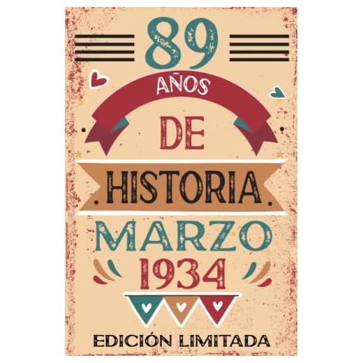 89 Años De Historia Marzo 1934: Libro de visitas, cuaderno, 110 páginas de felicitaciones, idea de regalo, regalo Para la esposa, novia, mujer, La madre
