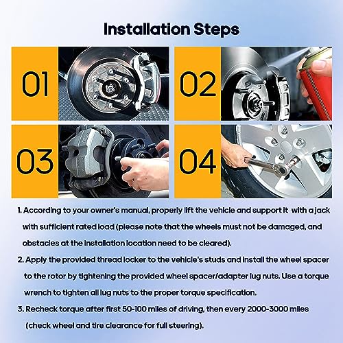 OCPTY Wheel Spacers 4 Pcs 1.5\" 6x5.5 Wheel Spacers 12x1.5 for Toyota for Tacoma for 4Runner Pickup for Hummer H3
