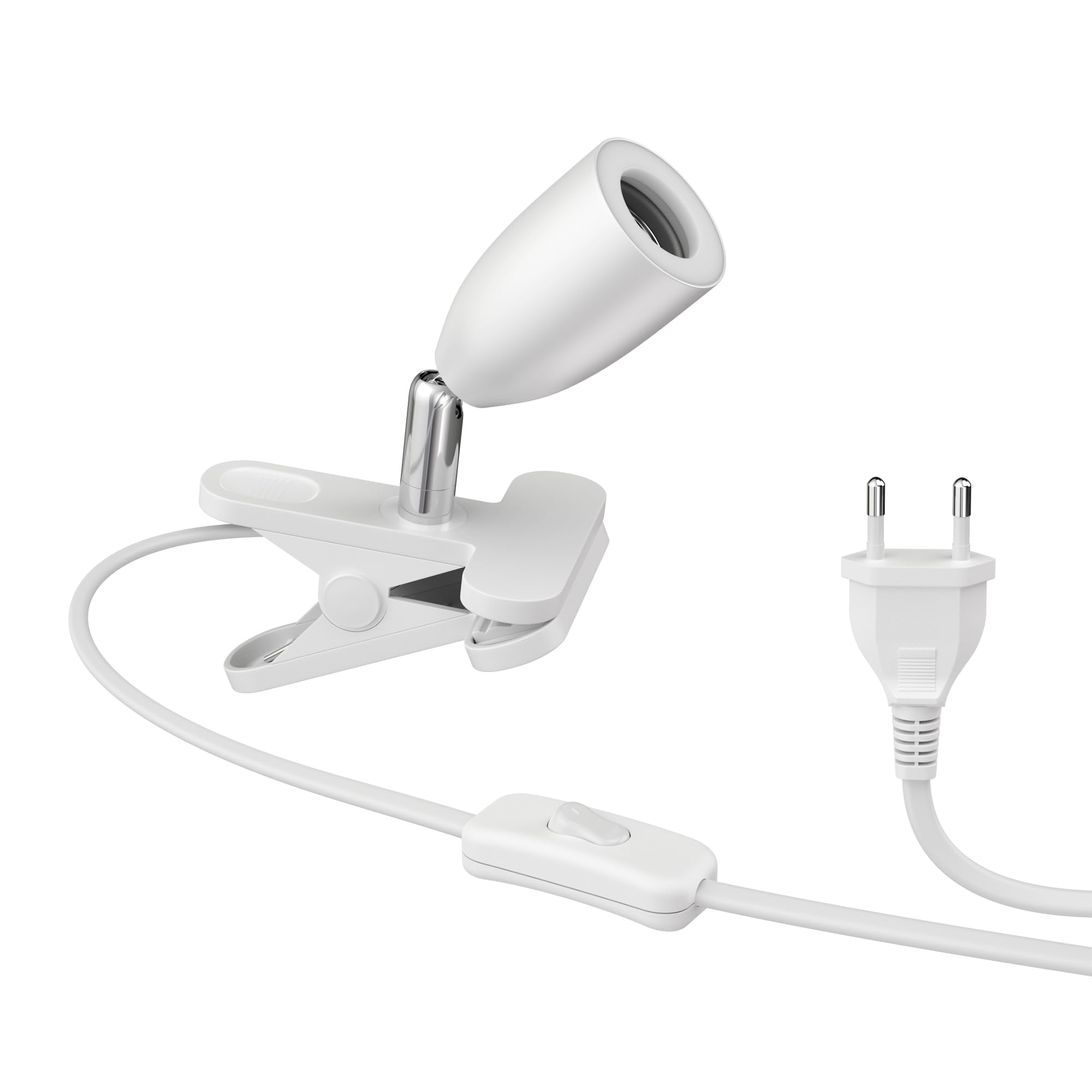 ledscom.de Lámpara de pinza LIK, blanco mate, 1x E27 máx. 60W