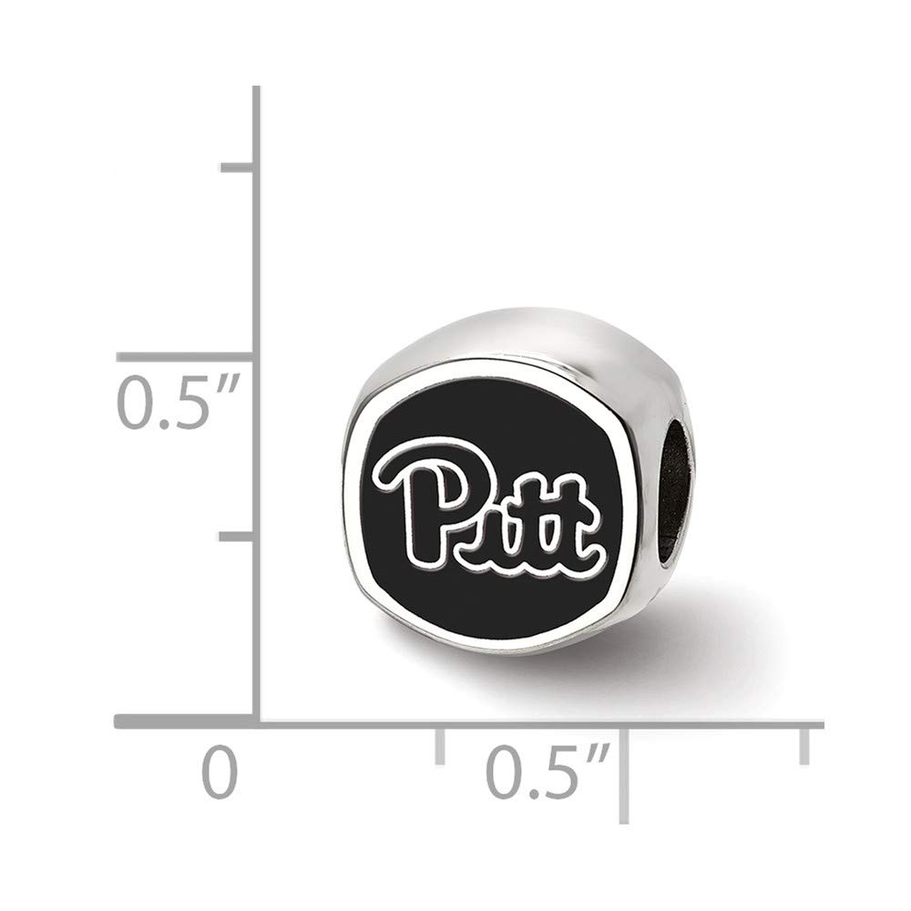 LogoArt Logo Art Sterling Silver Pittsburgh Panthers Cushion Shaped Double Logo