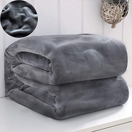 RATEL Manta para Sofás De Felpa Suave Gris 200×230cm, 300GSM Mantas para Cubierta de la Cama, Hecha De100% Microfibre Extra Suave - Fácil De Cuidar- Ligera, Cálida, Cómoda Y Duradera