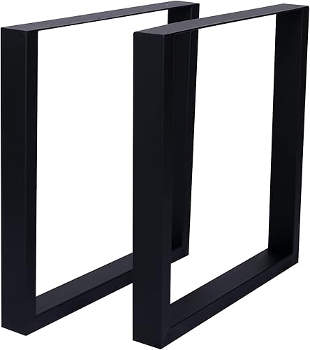 Aysiofdy Patas de mesa de metal, capacidad de 600 libras, patas de banco en forma de U y X, patas de escritorio de metal para muebles de bricolaje,