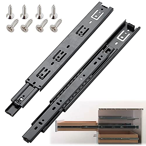 L-KCBTY Glissiere pour Tiroir 250mm 300mm 350mm 400mm 450mm 500mm 550mm Coulisses Extension Complète - Fermeture Silencieuse, Charge 50 Kg, Amovible, Facile À Installer, 2 Pcs Rail Tiroir Coulissant Cover
