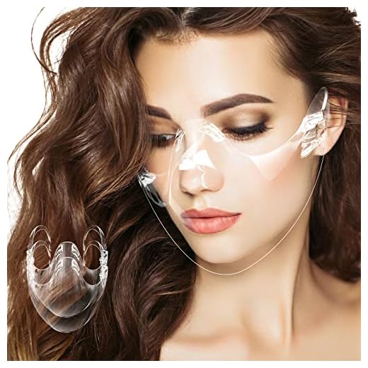 2PCS Transparent Face Shield, Lightweight Anti-Fog Clear Face Mask, Sturdy Breathable Clear Face Shield, Plastic Reusable Protective Face Mask for Men and Women