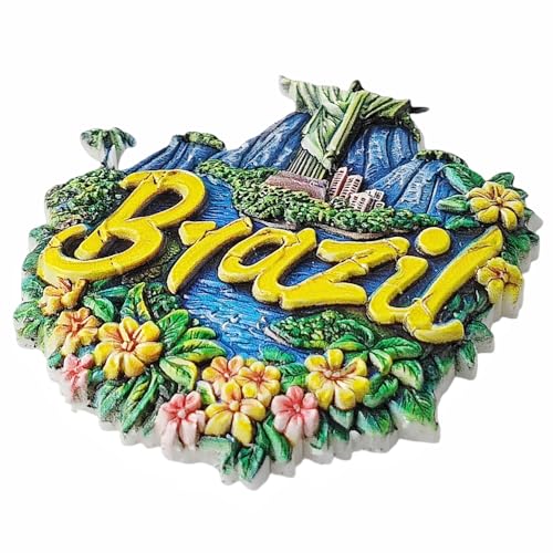 Imán decorativo de Brasil para refrigerador 3D miniatura 3