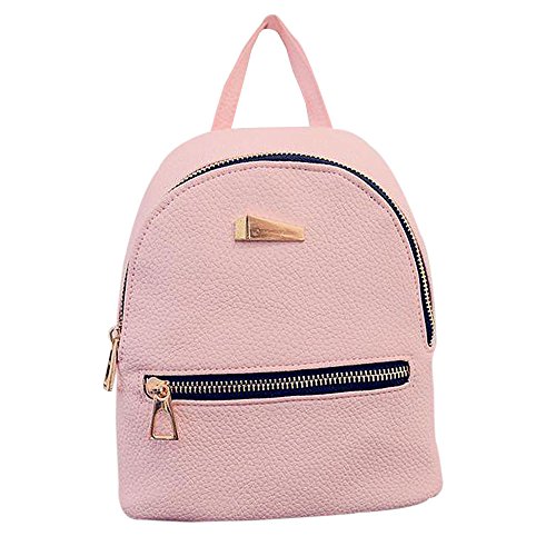 TianranRT - Bolso mochila de cuero sintético para mujer rosa rosa