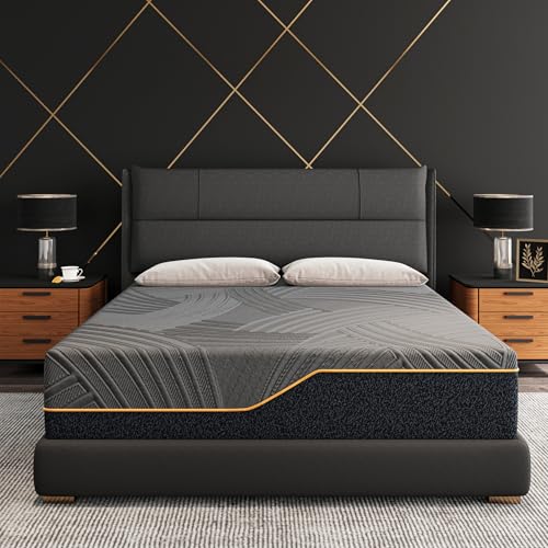 Dyonery 14 Inch Firm King Size Memory Foam Mattress in a Box, Copper-Infused Aerofusion Foam & Cooling Fabric Cover, Firm King Mattress, Fiberglass-Free, CertiPUR-US Certified, 76”x80”x14”