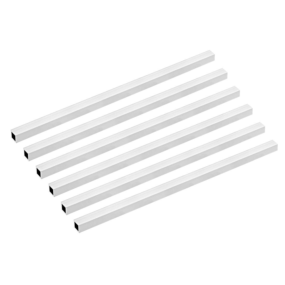 Tube carré en aluminium 6063 de 12x12mm par 300mm de long pour modélisme et châssis lot de 6