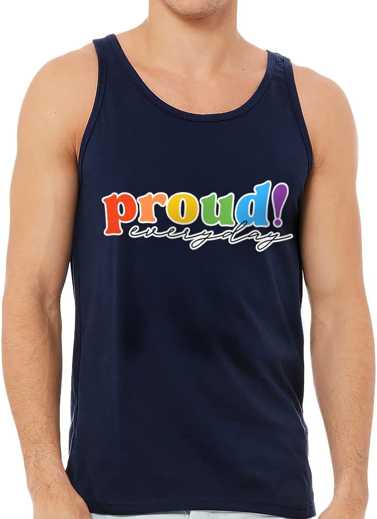 Proud Pride Tank - LGBTQ Workout Tank - Quotes Printed Jersey Tank