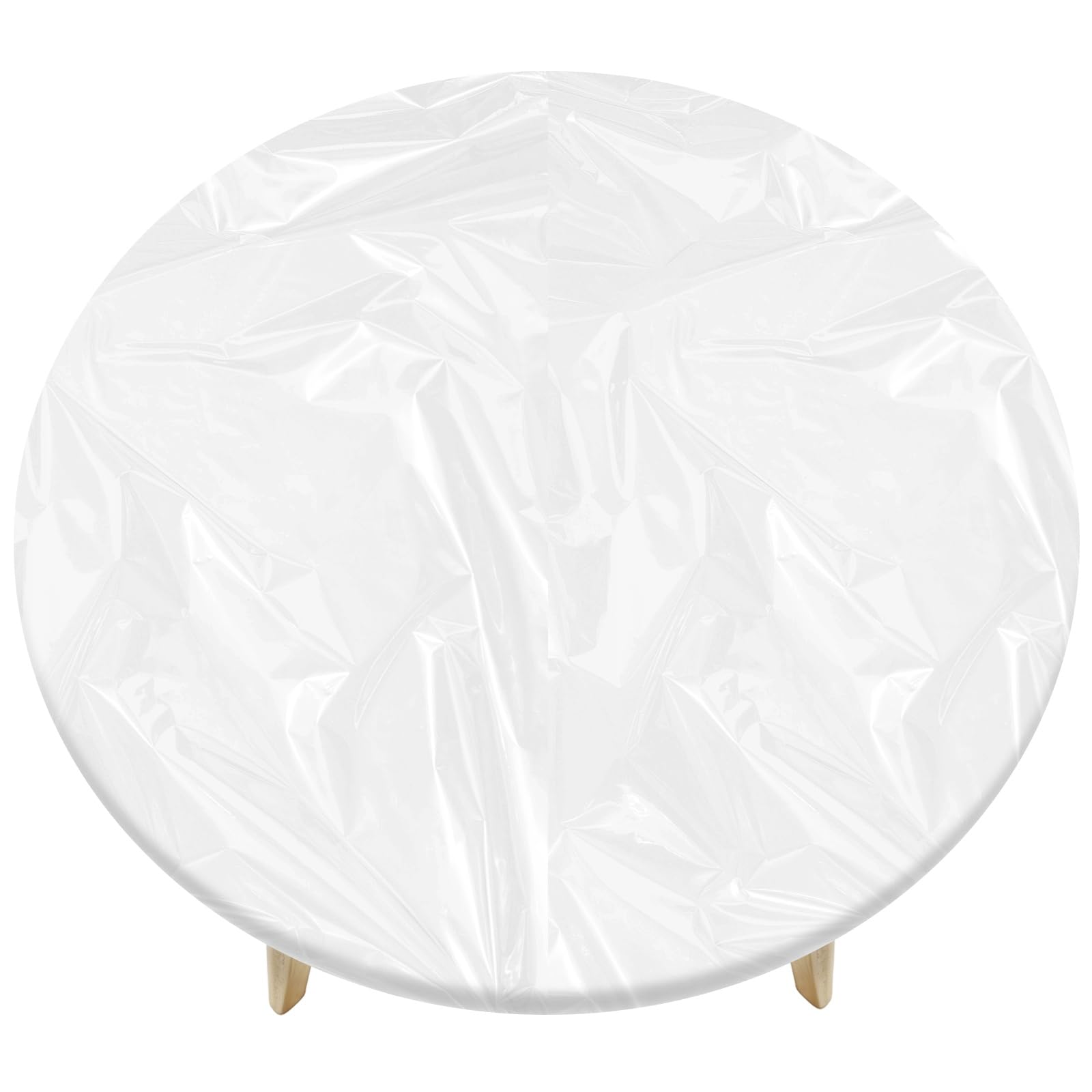 M METERXITY 72" Vinyl Tablecloth Waterproof Flannel, Plastic, Transparent