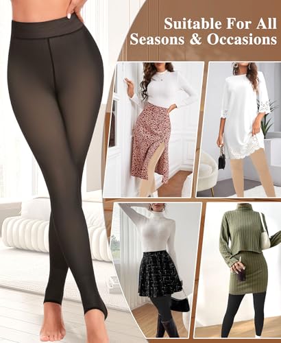 Image of DOCUMO Women's Tights 80 Denier Opaque Tights Soft Solid Color High Waist Stretchy Pantyhose