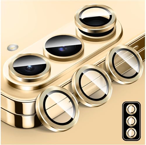 Image of TechTrendz Camera Lens Protector Ring for Samsung Galaxy Z Fold 7 Camera Aluminum Alloy Rings, Ultra-HD Full Coverage Anti Scratch Metal Ring (3 Ring Included) (Golden)