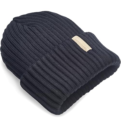 TUOHIMÄKI Gorro de lana merino para hombre y mujer, 100% lana merino, sin muletas, fabricado en Finlandia, talla única, color negro, cálido gorro de invierno para hombre, gorro de punto para mujer,