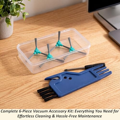 Image of 6 Pcs Robot Vacuum Cleaner Replacement Set, Compatible with Multiple Eufy Models for Efficient Floor Cleaning, Automatic House Cleaning Robot Accessories with Easy Snap-on Installation