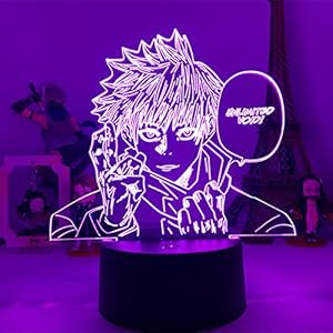 Creative Anime Veilleuse Table Lampe LED 16 Couleurs Jouets Satoru Gojo Ensemble Japonais Anime Éclairage Décoratif pour Enfants Bébé sans Couverture (Satoru Gojo 2)