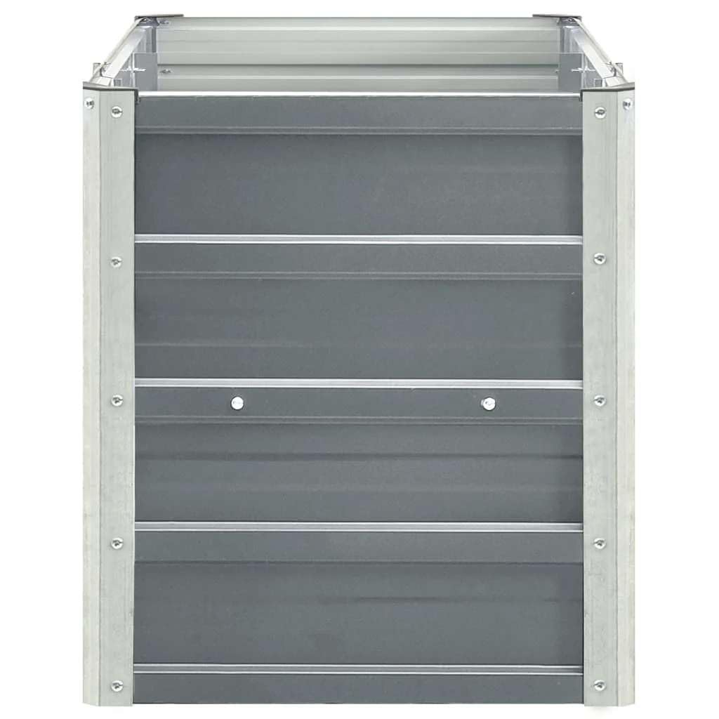 vidaXL Lit Surélevé Pot de Fleurs Bac à Plante Pot de Plante Bac de Fleurs Jardinière Jardin Extérieur Acier Galvanisé 240x40x45 cm Gris