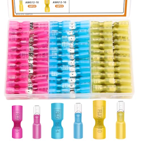 mankk 100PCS Heat Shrink Spade Connectors Kit