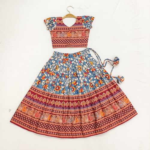 Image of E-Sqare Kids Girls Multicolour Bandhani Print Lehenga Choli Set | Ethnic Wear Dress | Readymade Clothing Set | 2 to 8 Years