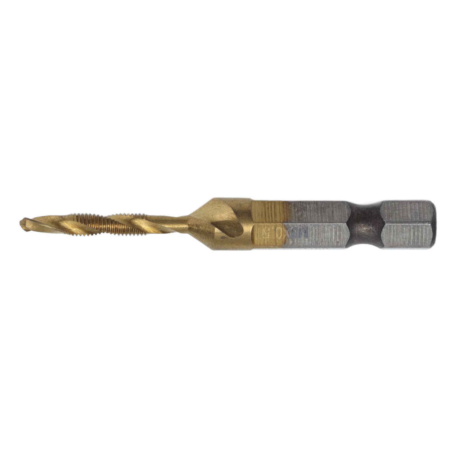 Titanbeschichtete Gewindebohrer mit Sechskantschaft für Holz, Spiralnut-Design, Schnellarbeitsstahl, Metrisch, Kombiniertes Gewindeschneiden und Fasen in Einem, Verbessern die (M3)