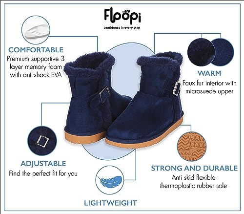 Floopi Warm Winter Boots for Women- Classic Mid-Calf Cut, Eco-Friendly Suede Exterior, Faux Fur- Plush Interior- Anti-Skid Flat Sole, Casual Everyday Wear2