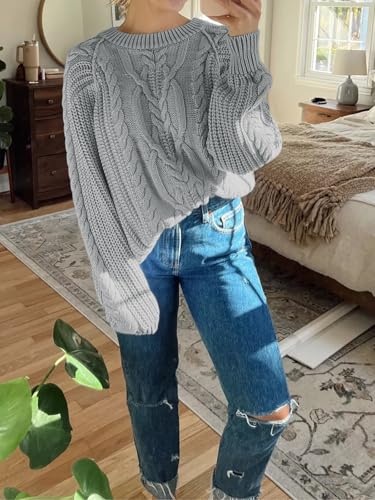 Image of Cicy Bell Womens Oversized Cable Knit Sweaters Fall Chunky Pullover