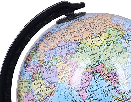 Image of Magicwand Paper & Plastic Political Educational ABS Plastic Laminated Rotating World Globe with Plastic Base【5 Inches with Plastic Base】