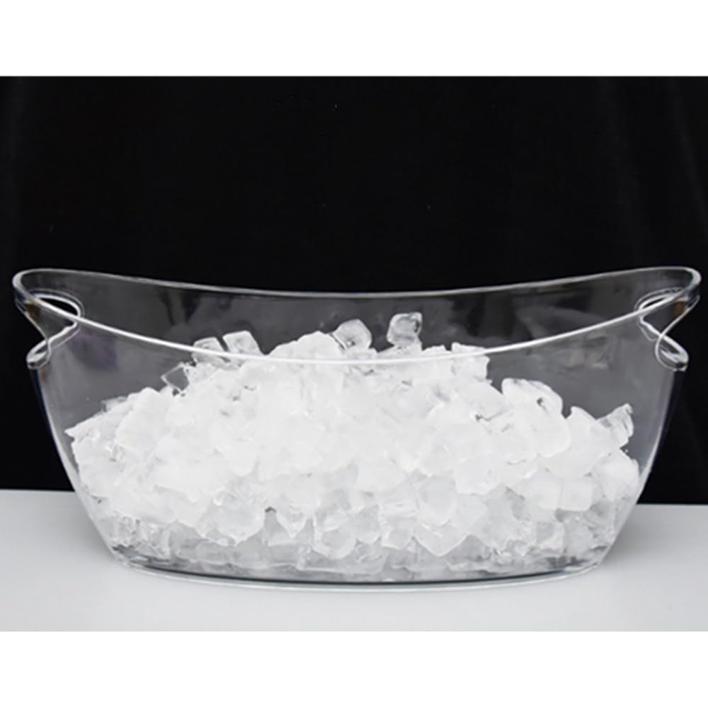 OUKEYI OUKEYI-100894 - Secchiello per ghiaccio per feste, 5,5 litri, in acrilico trasparente, per uso alimentare, forniture per bar, champagne, birra, spumante, cocktail, 16,9 cm