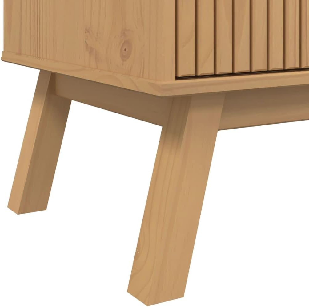 vidaXL Sideboard, Storage Cabinet with Drawers, Buffet Sideboard Cabinet for Kitchen Living Room, Side Cabinet, Modern Style, Brown Solid Wood Pine