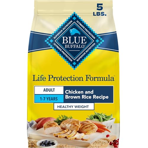 Blue Buffalo Life Protection Formula Healthy Weight Adult Dry Dog Food, Chicken & Brown Rice, Supports Immunity with Antioxidant-Rich LifeSource Bits, Promotes Lean Muscles & Weight Control, 5 lbs.